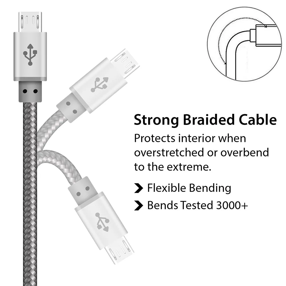 Best Quality Braided Micro USB Cable for Data Sync and Charging