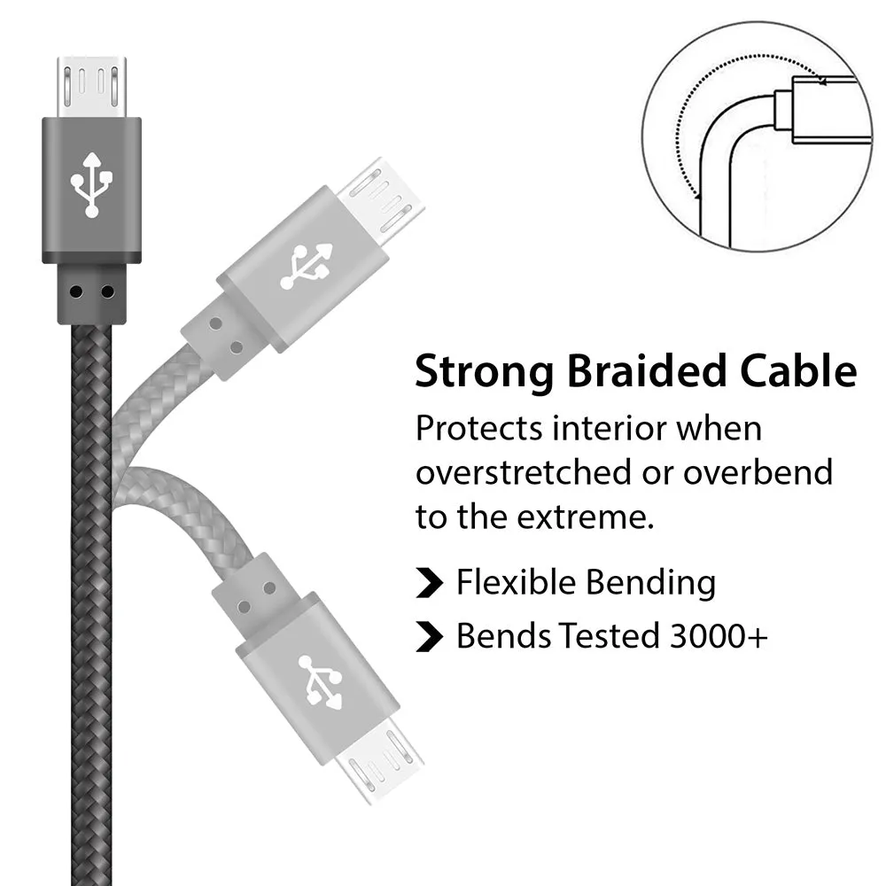 Best Quality Braided Micro USB Cable for Data Sync and Charging