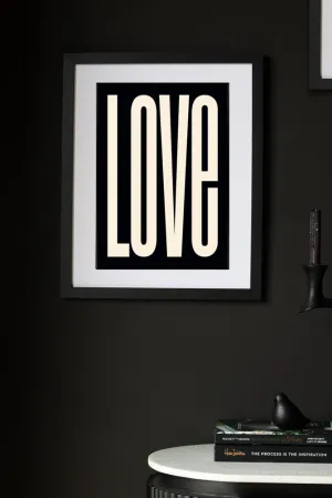 Black & Cream Love Art Print