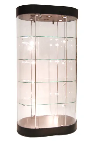 Black Oval Tower Display Case MM-SC-RT-OVAL