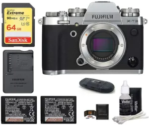 FUJIFILM X-T3 Mirrorless Digital Camera (Body Only, Silver)   64GB Memory Card   Extra Batteries   More