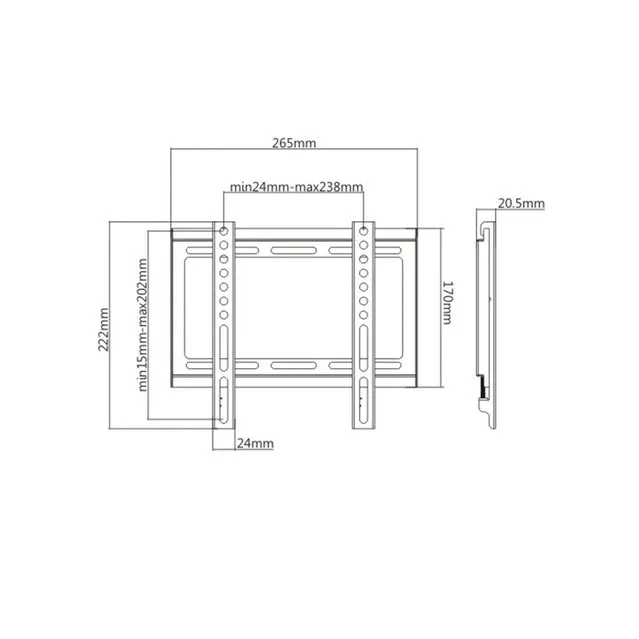 Invid IMM-FIX2342-77 Fixed Wall Mount