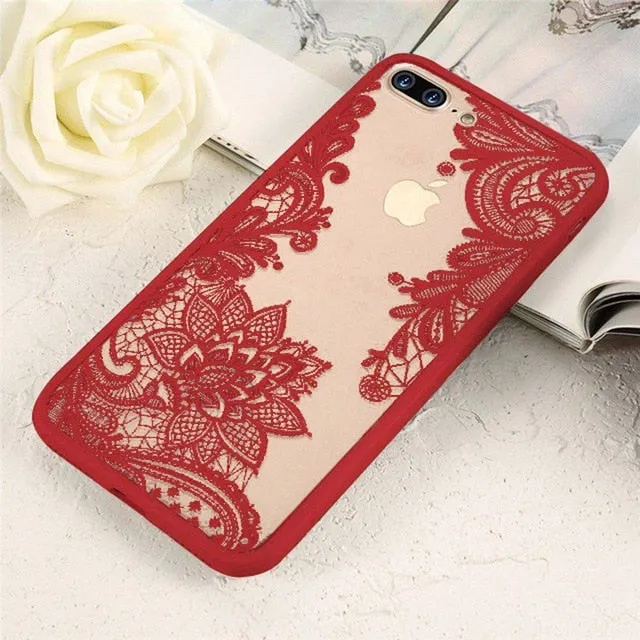 KISSCASE Case For iPhone XR 5S 5 Se 6 7 8 Plus Luxury Lace Flower Back Case For iPhone 11 Pro 11 Pro max  XS Max XR X Capinhas