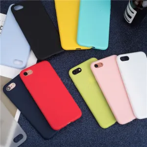 Luxury Soft Back Matte Color Cases for iPhone 7 plus 8 6 6s X XS max XR 5 5s SE Case Shockproof TPU Silicone Back Cover Capa