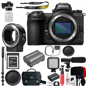 Nikon Z7 Mirrorless Digital Camera (Body Only) FTZ Mount Adapter for F-Mount Lenses and 120GB Memory Card Deluxe Bundle