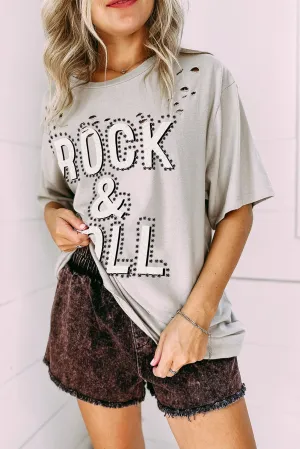 Rock & Roll Graphic Distressed Vintage Tee