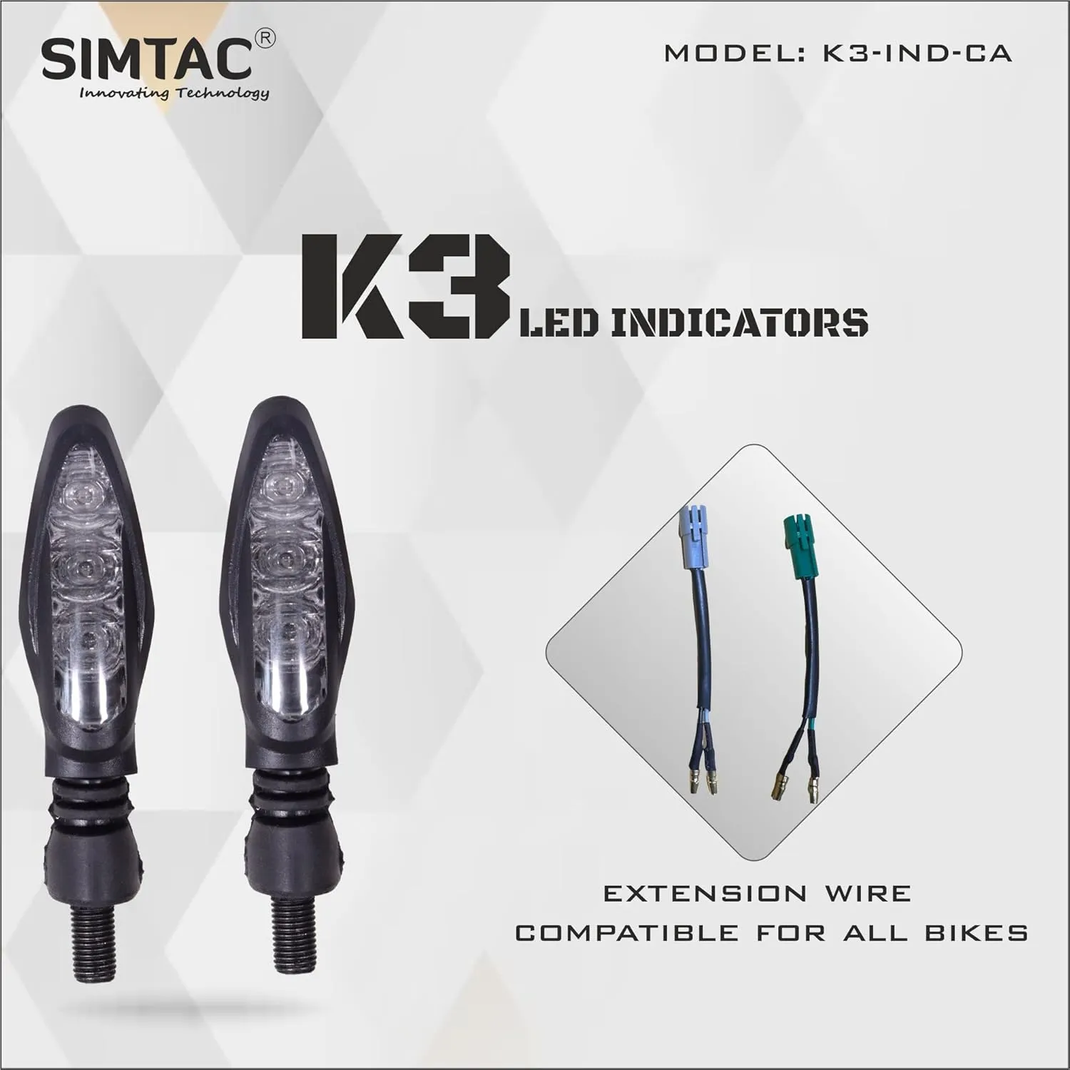 SIMTAC 2 Year Warranty K3 PLUG & PLAY LED Indicator For KTM Bikes | K3-IND-CA (KTM-K3-IND)