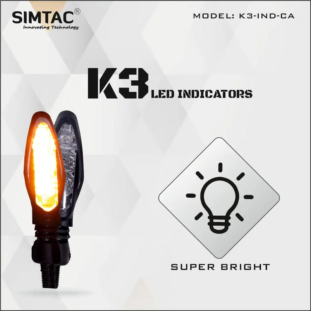 SIMTAC 2 Year Warranty K3 PLUG & PLAY LED Indicator For KTM Bikes | K3-IND-CA (KTM-K3-IND)