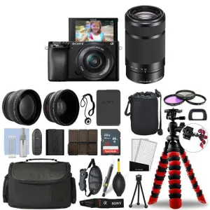 Sony Alpha a6100 Camera 16-50mm   55-210mm 32GB Multi Lens Bundle