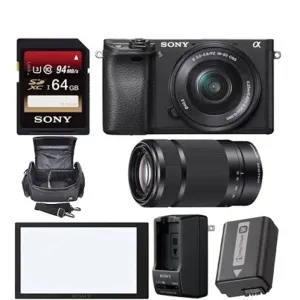 Sony Alpha a6300 Mirrorless w/ 16-50mm Lens &amp; Sony E 55-210mm   Sony OEM Bundle