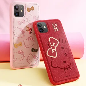 UKA Hello Kitty Gold Stamping PU Leather Back Cover Case