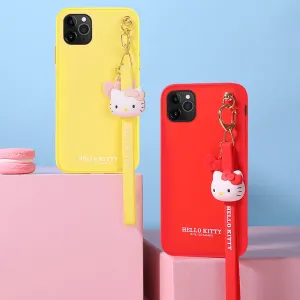 UKA Hello Kitty Liquid Silicone Case Cover with 3D Wrist Strap Lanyard